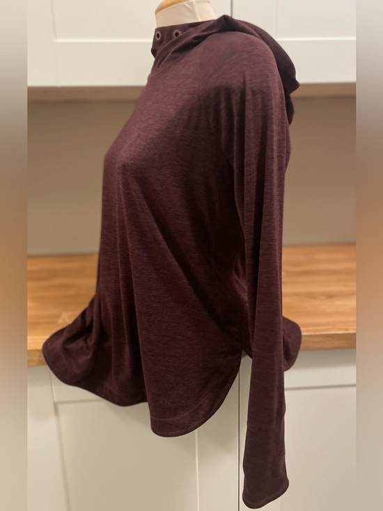 Athleta Cozy Hooded Pullover Sweatshirt - Deep Plum - Picture 2 of 9